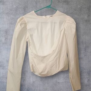 Express Cream Long Sleeve Blouse